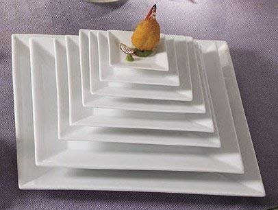 CAC China KSE-21 Kingsquare 12-Inch Super White Porcelain Square Plate Box of 12 CAC China KSE-21 Kingsquare 12-Inch Super White Porcelain Square Plate Box of 12